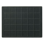 LINDNER - Astuccio ALU con 6 vassoi in floccato nero a 30 caselle quadrate da 38 mm
