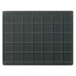 LINDNER - Astuccio ALU con 6 vassoi in floccato nero a 35 caselle quadrate da 36 mm
