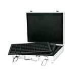 LINDNER - Astuccio ALU con 6 vassoi in floccato nero a 48 caselle quadrate da 30 mm