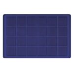 LINDNER - Vassoio in floccato blu a 24 caselle quadrate da 45 mm - 1 pz.