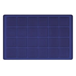 LINDNER - Vassoio in floccato blu a 24 caselle quadrate da 45 mm - 1 pz.