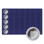LINDNER - Vassoio in floccato blu a 35 caselle quadrate da 39 mm - 1 pz.