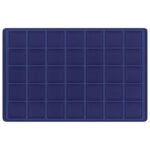 LINDNER - Vassoio in floccato blu a 35 caselle quadrate da 39 mm - 1 pz.