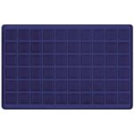 LINDNER - Vassoio in floccato blu a 60 caselle quadrate da 27 mm - 1 pz.