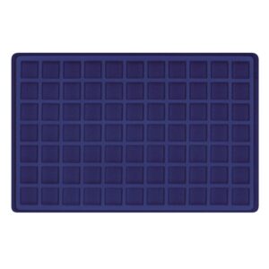 LINDNER - Vassoio in floccato blu a 77 caselle quadrate da 24 mm - 1 pz.