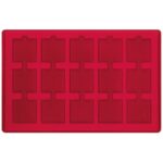 LINDNER - Vassoio in floccato rosso a 15 caselle quadrate da 50 mm con tacca - 1 pz.