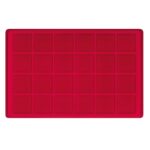LINDNER - Vassoio in floccato rosso a 24 caselle quadrate da 45 mm - 1 pz.