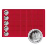 LINDNER - Vassoio in floccato rosso a 35 caselle quadrate da 39 mm - 1 pz.