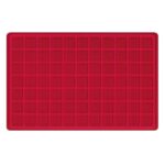 LINDNER - Vassoio in floccato rosso a 77 caselle quadrate da 24 mm - 1 pz.