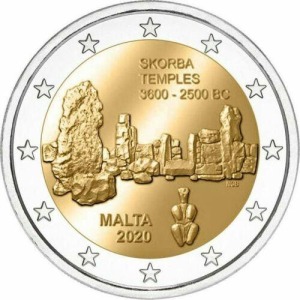 MALTA - 2020 - 2 € Templi di Skorba - FDC da rotolino