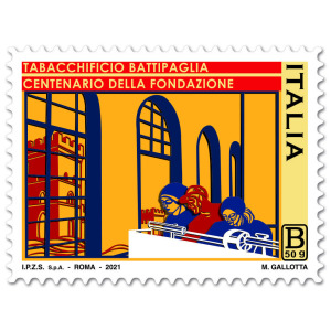 ITALIA - 2021 - 100° del Tabacchificio di Battipaglia - 1 v. con codice a barre