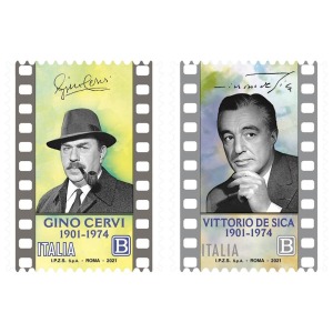 ITALIA - 2021 - 120° della nascita di Gino Cervi e Vittorio De Sica - 2 v. con codice a barre