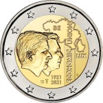 BELGIO - 2021 - 2 € 100° dell'Unione Economica tra Belgio e Lussemburgo - FDC in coin card