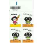 ITALIA - 2021 - Mafalda - 2 blocchi di 3 v. con chiudilettera e codice a barre