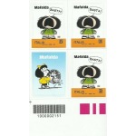 ITALIA - 2021 - Mafalda - 2 blocchi di 3 v. con chiudilettera e codice a barre