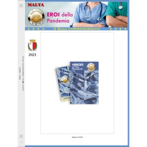 ABAFIL - Foglio 2 € COMMEMORATIVO Malta 2021 Eroi della Pandemia in folder