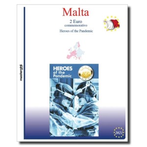 MASTER PHIL - Inserto 2 € commemorativo Malta Eroi della Pandemia in folder 2021