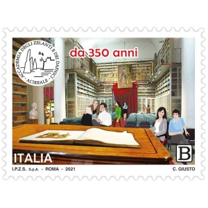 ITALIA - 2021 - 350° dell'Accademia delle scienze, lettere e belle arti degli Zelanti e dei Dafnici - 1 v. con codice a barre