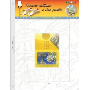 ABAFIL - Foglio 5 € Italia 2021 Passito e Cannolo siciliano in folder
