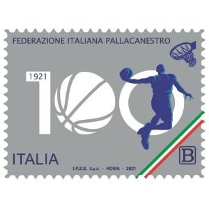 ITALIA - 2021 - 100° della Federazione Italiana Pallacanestro - 1 v. con codice a barre