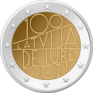 LETTONIA - 2021 - 2 € 100° del Riconoscimento De Iure della Lettonia - FDC da rotolino
