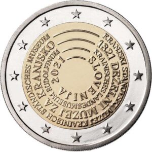 SLOVENIA - 2021 - 2 € 200° del primo Museo Nazionale di Slovenia - FDC da rotolino