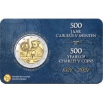 2021 2 Euro 500° dell ordinanza di emissione di monete durante il regno di Carlo V FDC in coin card versione olandese Belgio fronte