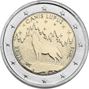 ESTONIA - 2021 - 2 € Il lupo, l’animale nazionale dell’Estonia - FDC da rotolino