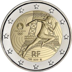 FRANCIA - 2021 - 2 € Olimpiadi di Parigi 2024 - FDC in coin card (colore casuale)