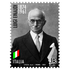 ITALIA - 2021 - 60° della morte di Luigi Einaudi - 1 v. con codice a barre