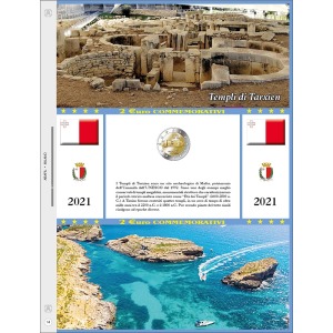 ABAFIL - Foglio 2 € COMMEMORATIVO Malta 2021 Templi di Tarxien sfuso