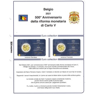 MASTER PHIL - Inserto 2 € commemorativo Belgio Carlo V in coin card 2021