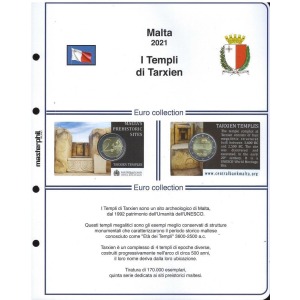MASTER PHIL - Inserto 2 € commemorativo Malta Templi di Tarxien in coin card 2021