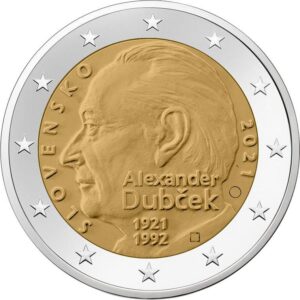 SLOVACCHIA - 2021 - 2 € 100° della nascita Alexander Dubček - FDC da rotolino