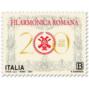 ITALIA - 2021 - 200° dell'Accademia Filarmonica Romana - 1 v. con codice a barre