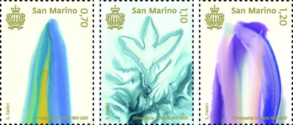 2021 Bicentenario dell Omeopatia in Italia 3 v. San Marino SAN MARINO - 2021 - Bicentenario dell'Omeopatia in Italia - 3 v.