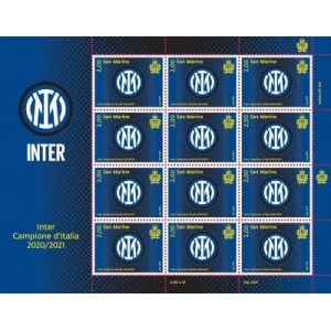 SAN MARINO - 2021 - Inter Campione d'Italia - 1 MF da 12 v. con illustrazione