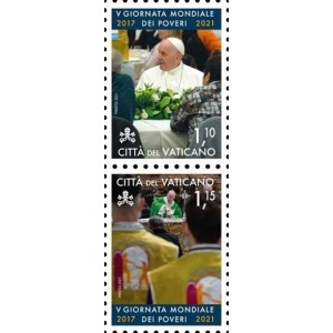 VATICANO - 2021 - V giornata mondiale dei poveri - 2 v. in coppia verticale
