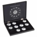Cofanetto VOLTERRA in legno con 1 ripiano a 12 caselle rotonde per once Ag. Lunar III in capsula Nero Leuchtturm 1