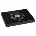 LEUCHTTURM - Cofanetto VOLTERRA in legno con 1 ripiano a 12 caselle rotonde per once Ag. Lunar III in capsula - Nero