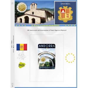 ABAFIL - Fogli 2 € commemorativi Andorra 2021 in blister