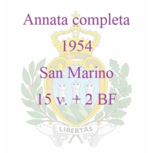 SAN MARINO - 1954 - Annata completa - 15 v. + 2 BF