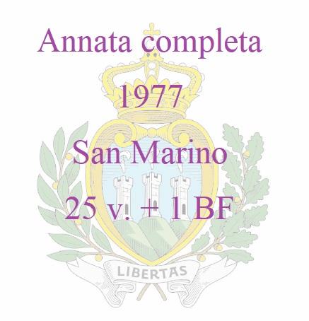 1977 Annata completa 25 v. 1 BF San Marino 1 SAN MARINO - 1977 - Annata completa - 25 v. + 1 BF