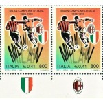 ITALIA - 1999 - Milan campione d'Italia - 2 v. in coppia con 2 bandelle differenti