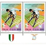 ITALIA - 2000 - Lazio campione d'Italia - 2 v. in coppia con 2 bandelle differenti