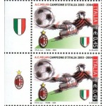 ITALIA - 2004 - Milan campione d'Italia - 2 v. in coppia con 2 bandelle differenti