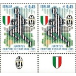 ITALIA - 2005 - Juventus campione d'Italia - 2 v. in coppia con 2 bandelle differenti