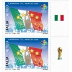 ITALIA - 2006 - Italia campione del mondo di calcio 2006 - 2 v. in coppia con 2 bandelle differenti
