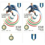ITALIA - 2007 - Inter campione d'Italia - 2 v. in coppia con 2 bandelle differenti
