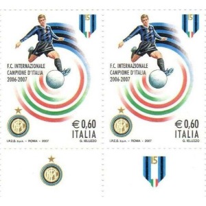 ITALIA - 2007 - Inter campione d'Italia - 2 v. in coppia con 2 bandelle differenti